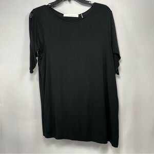 Cold Shoulder Susana Monaco Black Rayon Spandex Top Size L Large